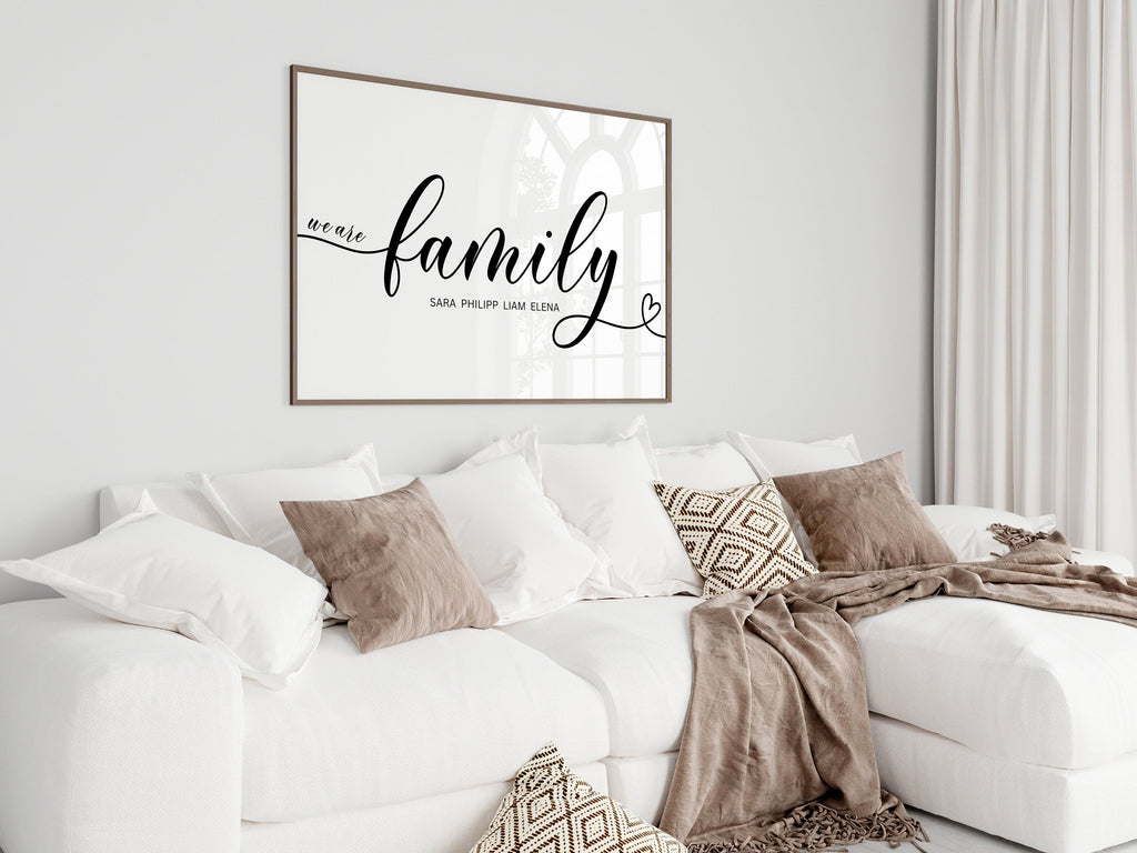 Poster Familie Personalisiert mit Namen I Familiengeschenk I Wohnzimmer & Schlafzimmer Bilder I Wand Deko I Kunstdruck I ohne Rahmen