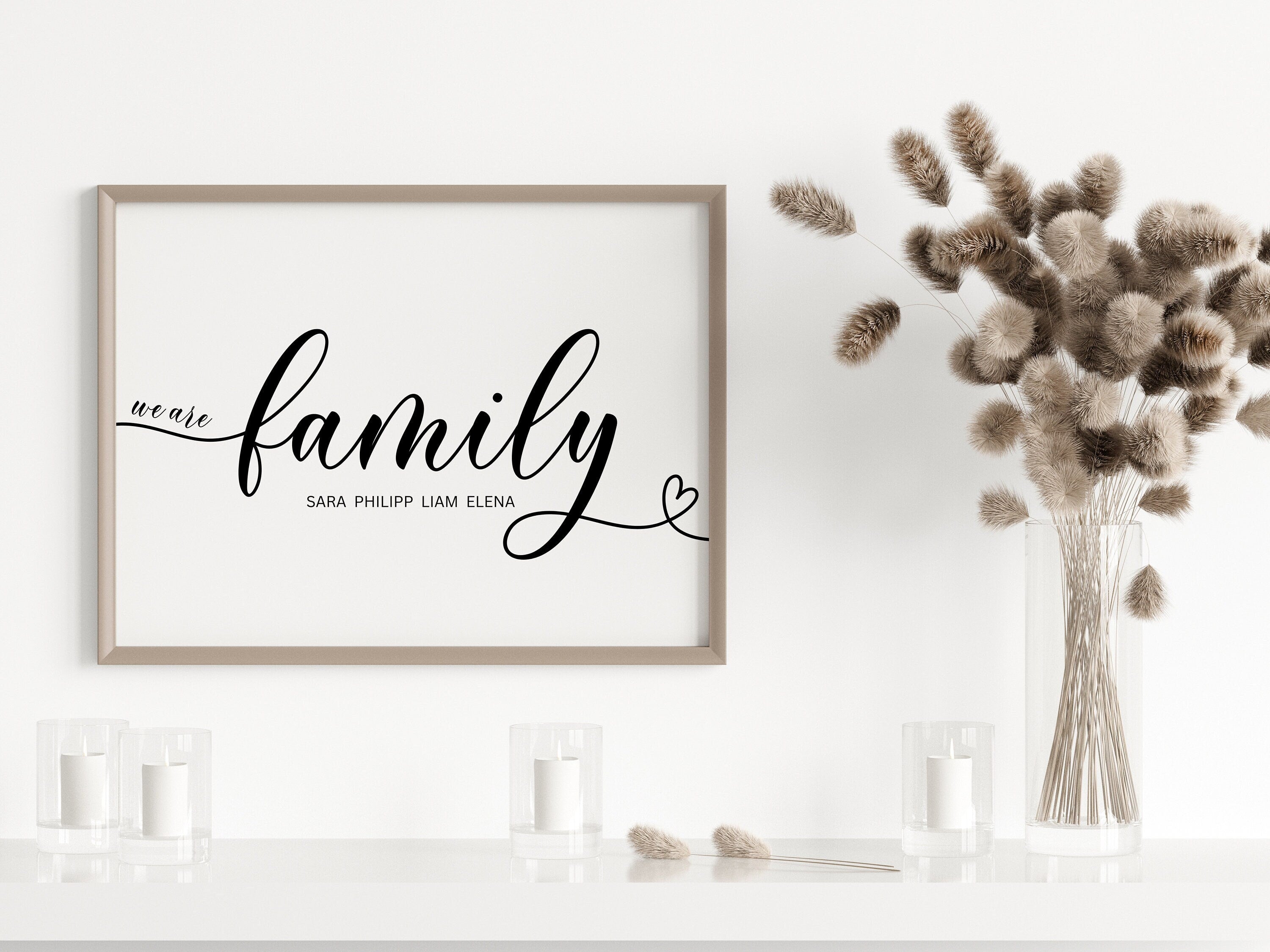 Poster Familie Personalisiert mit Namen I Familiengeschenk I Wohnzimmer & Schlafzimmer Bilder I Wand Deko I Kunstdruck I ohne Rahmen