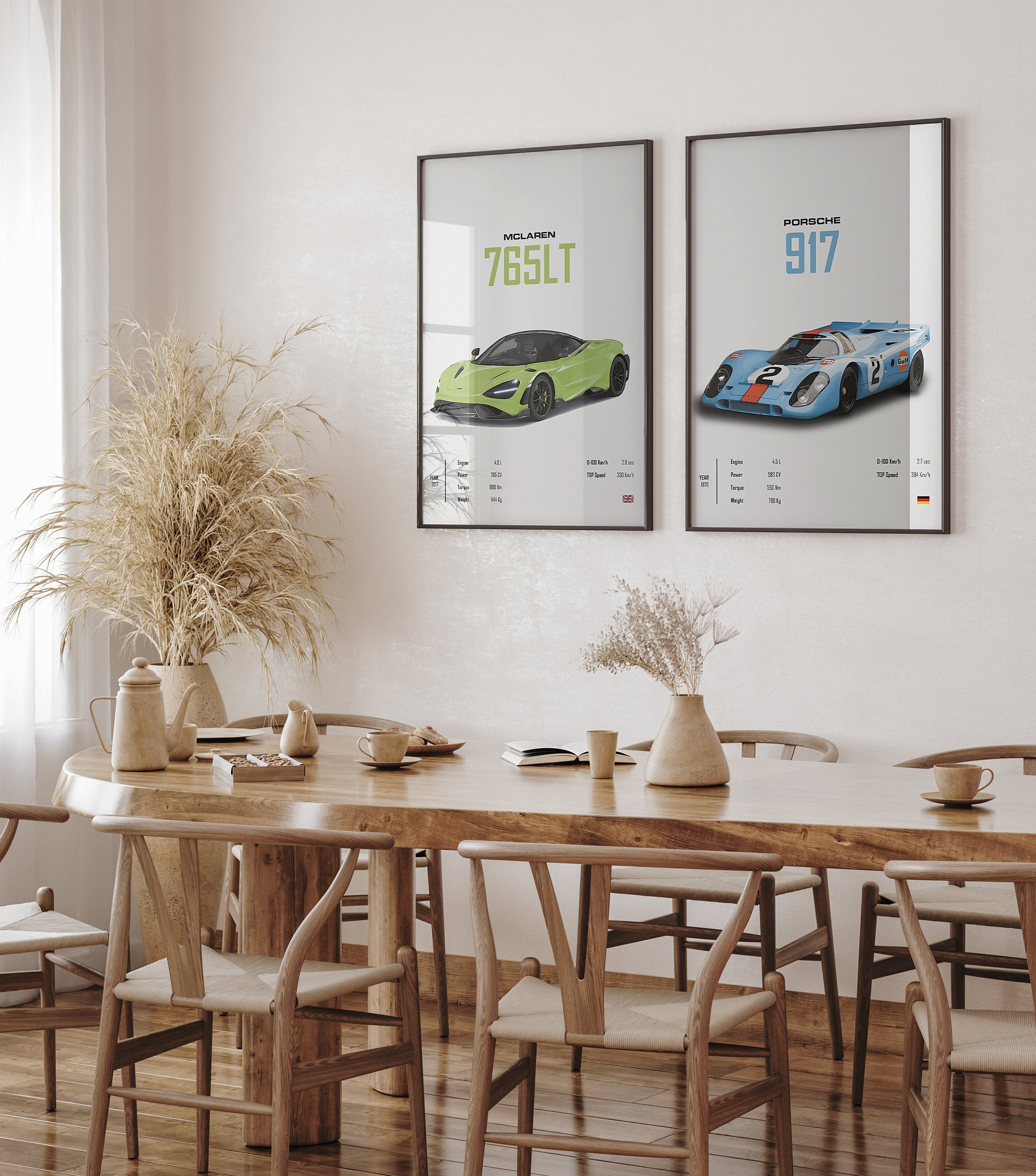 Poster Sportwagen Mclaren Lamborghini Porsche Klassiker Legenden  I Geschenk für ihn I Wohnzimmmer & Büro I Wand Deko I Print ohne Rahmen