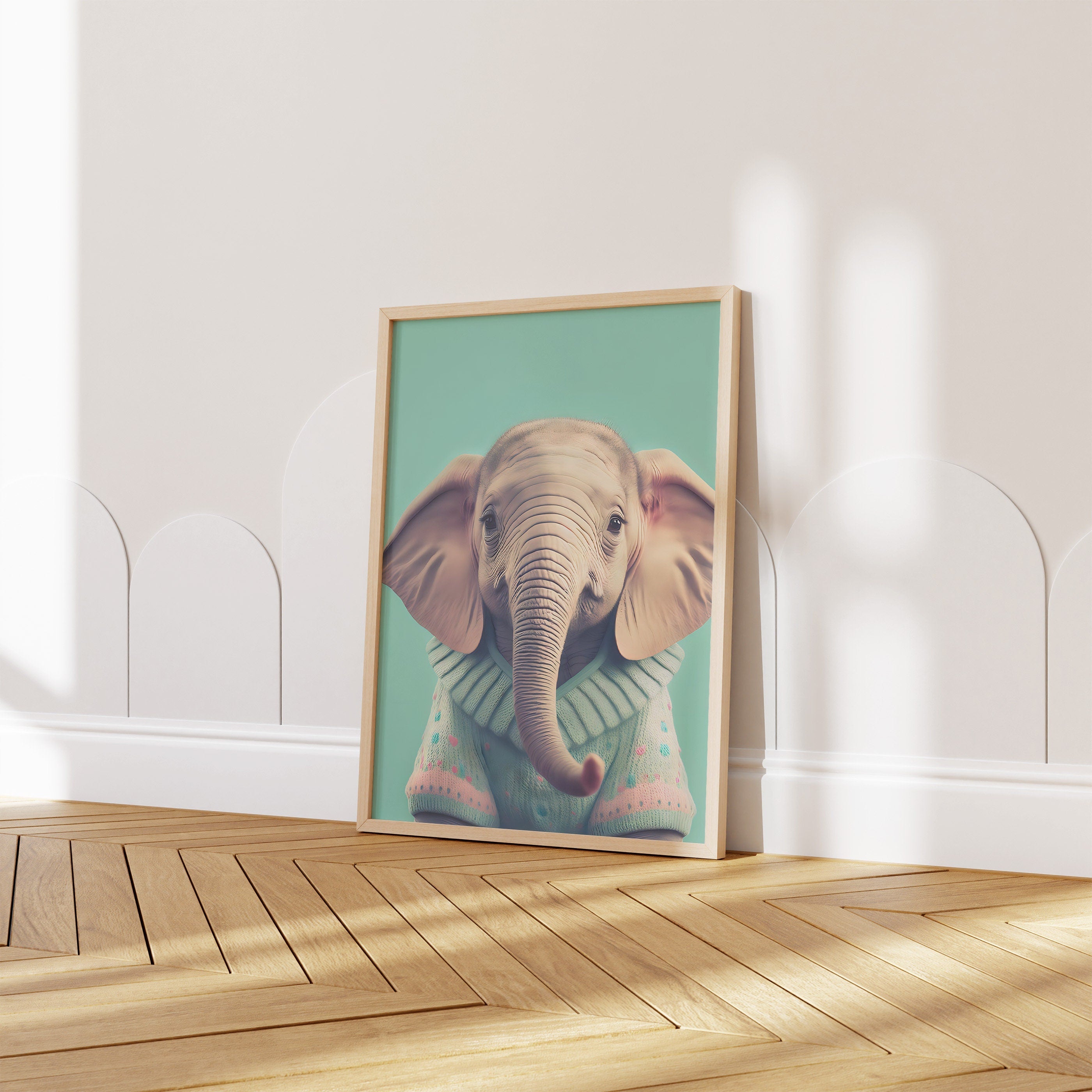 Kinderzimmer Poster Tiere Fuchs Elefant Bär Nashorn Erdmännchen · Kinderzimmer Bilder · Wand Deko · Kunst Druck · Deko Print · ohne Rahmen